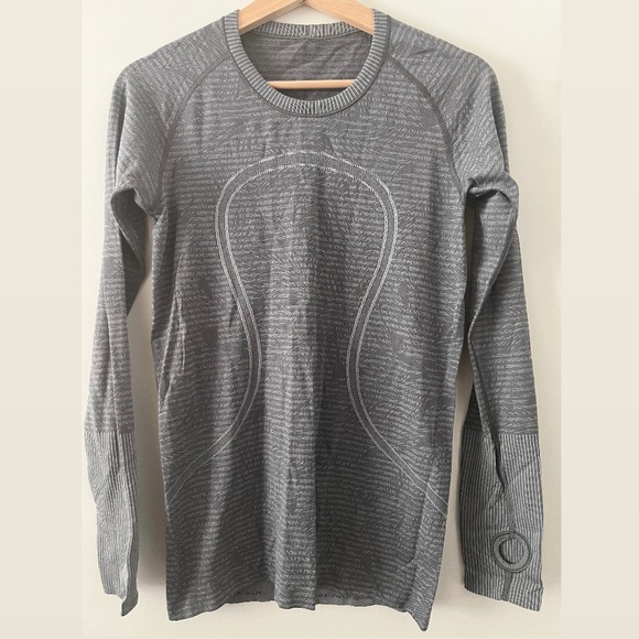 lululemon | Swiftly Tech Long Sleeve | grey print | size 6 - Picture 8 of 9